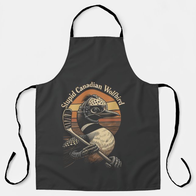 Stupid Canadian Wolf Bird Apron (Front)