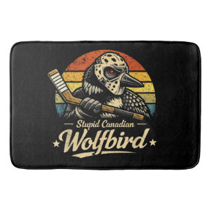 Stupid Canadian Wolf Bird Bath Mat