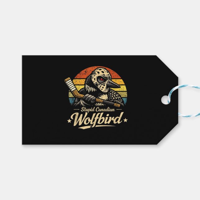 Stupid Canadian Wolf Bird  Gift Tags (Front (Horizontal))