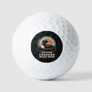 Stupid Canadian Wolf Bird Golf Balls