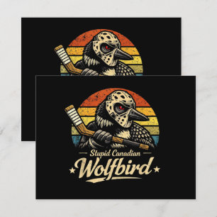 Stupid Canadian Wolf Bird Invitation