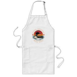 Stupid Canadian Wolf Bird Loon Humour Long Apron