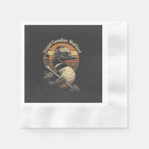 Stupid Canadian Wolf Bird Napkin