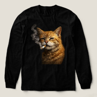 Stupid Cool Funny Cat Meme — Orange Cat Smoking  Tri-Blend Shirt