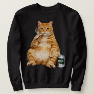 Stupid Cool Funny Cat Meme Smoking Cat cigarette Sweatshirt