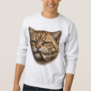 Stupid Cool Funny Cat Meme Smoking Cat cigarette Sweatshirt