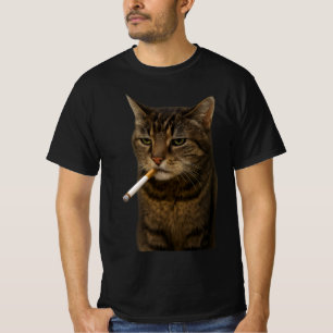 Stupid Cool Funny Cat Meme Smoking Cat cigarette T-Shirt
