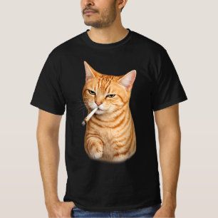 Stupid Cool Funny Cat Meme Smoking Cat cigarette  T-Shirt