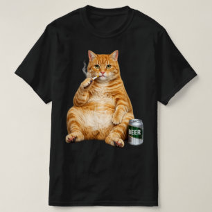 Stupid Cool Funny Cat Meme Smoking Cat cigarette  T-Shirt