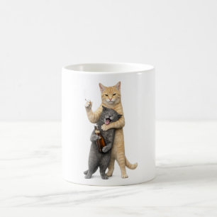 Stupid Cool Funny Cat Meme — Smoking Cat & Drinkin Coffee Mug