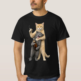 Stupid Cool Funny Cat Meme — Smoking Cat & Drinkin T-Shirt