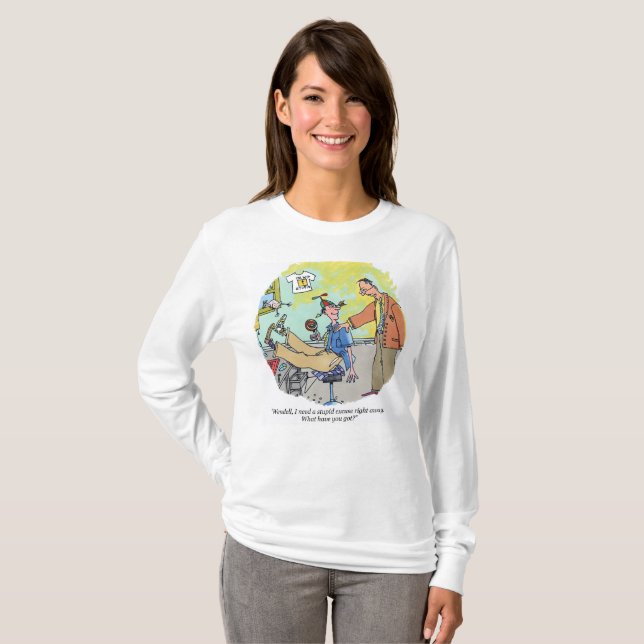Stupid Excuse womens long sleeve cartoon shirt (Front Full)