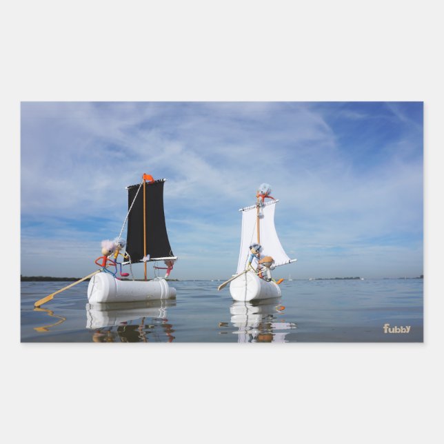 Stupid Fubby's going on adventure. Rectangular Sticker (Front)