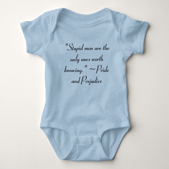 Stupid Men Worth Knowing Jane Austen Quote Baby Bodysuit (Front)