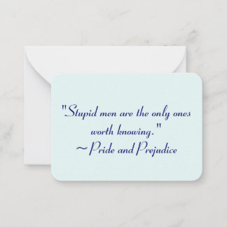 Stupid Men Worth Knowing Jane Austen Quote Card