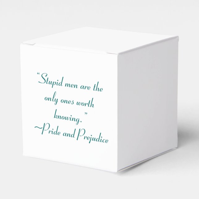 Stupid Men Worth Knowing Jane Austen Quote Favour Box (Front Side)