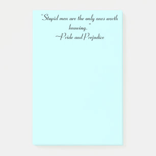 Stupid Men Worth Knowing Jane Austen Quote Post-it Notes