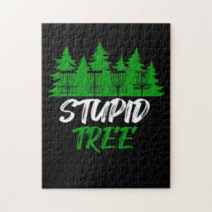 Stupid Tree Disc Golf Funny Frisbee Golf Jigsaw Puzzle