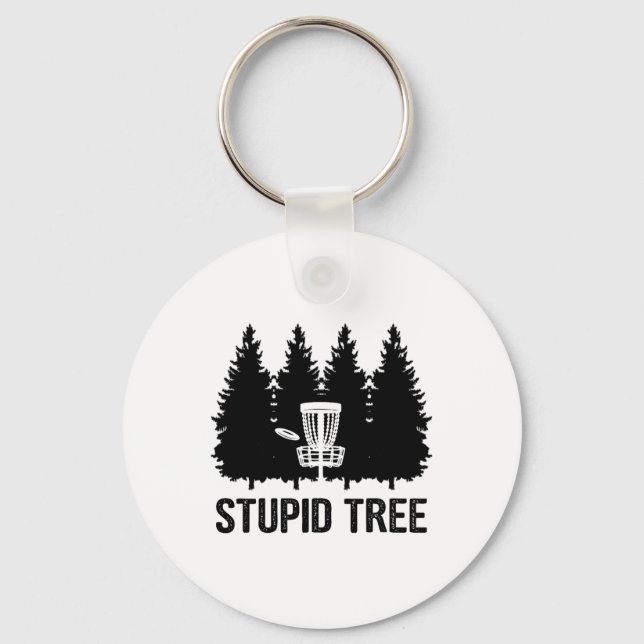 Stupid Tree Disc Golf  Key Ring (Front)