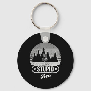 Stupid Tree Disc Golf Sket Forest Fun Key Ring