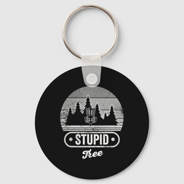 Stupid Tree Disc Golf Sket Forest Fun  Key Ring (Front)