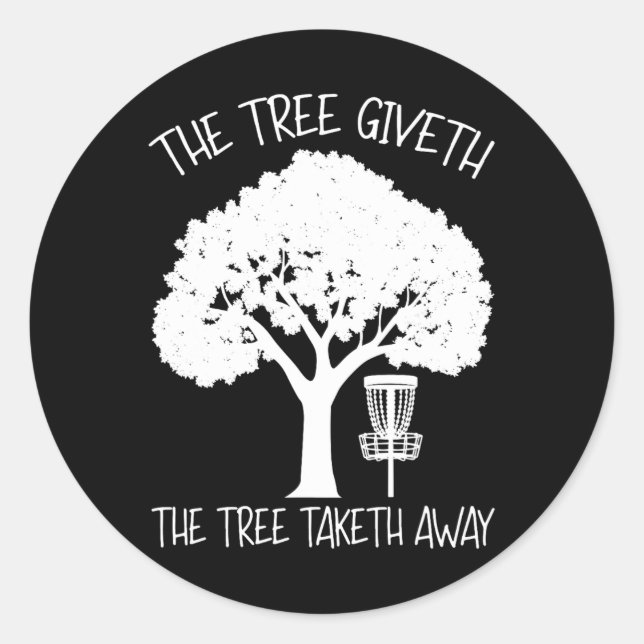 Stupid Tree Funny Disc Golf Frolf Disc Golf Sket T Classic Round Sticker (Front)