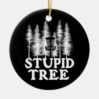 Stupid Tree Funny Disc Golf Player Flying Disc Ceramic Tree Decoration