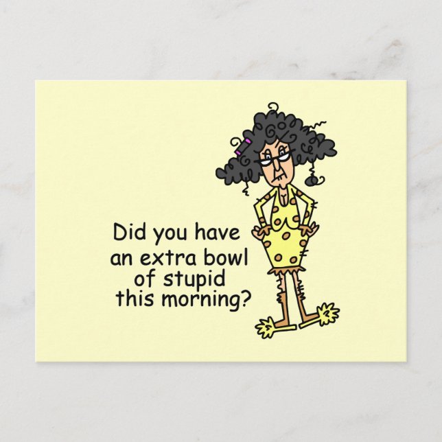 Stupidity Humour Postcard (Front)
