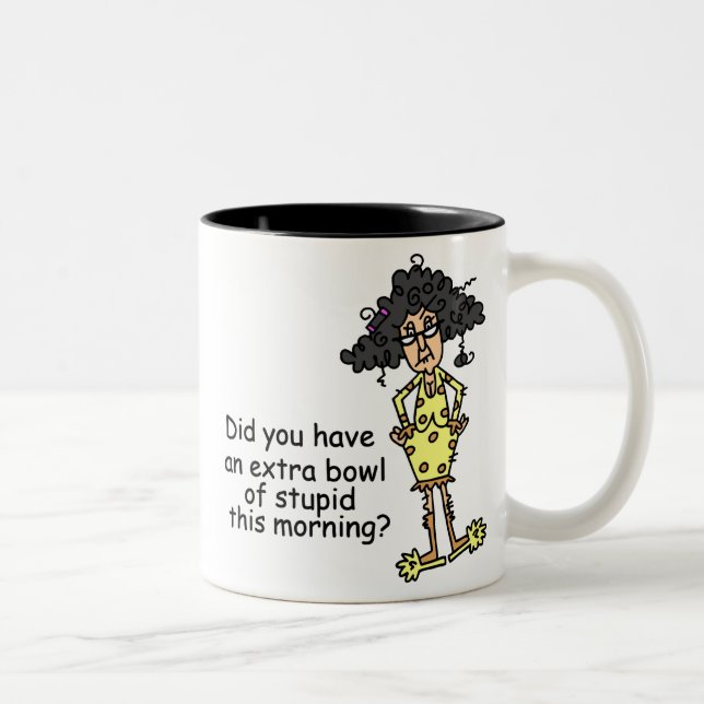 Stupidity Humour Two-Tone Coffee Mug (Right)