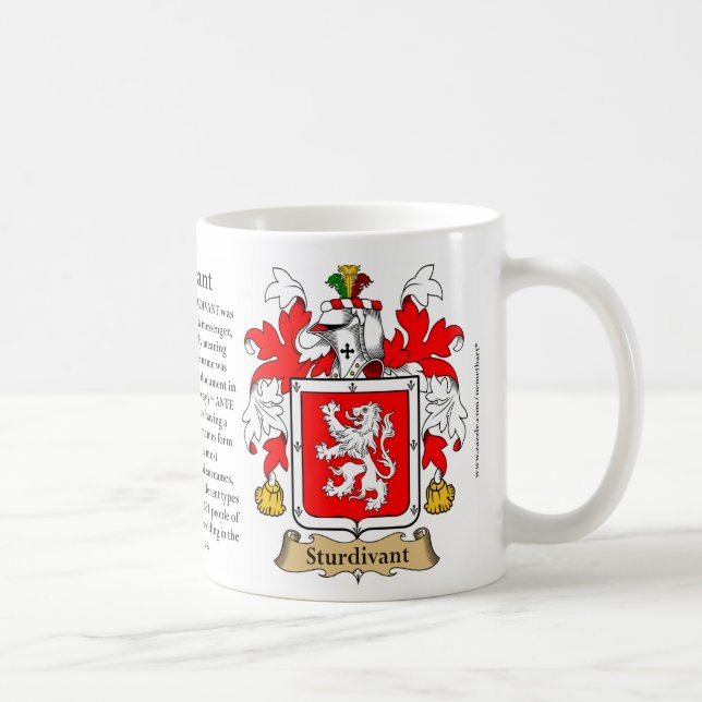 Sturdivant, the Origin, the Meaning and the Crest Coffee Mug (Right)