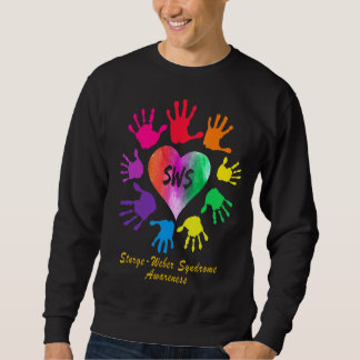 Sturge Weber Syndrome Awareness Rainbow Hands Sweatshirt