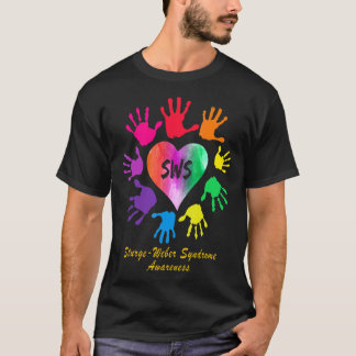 Sturge Weber Syndrome Awareness Rainbow Hands T-Shirt