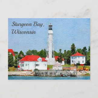 Sturgeon Bay Lighthouse, Door County, Wisconsin Postcard