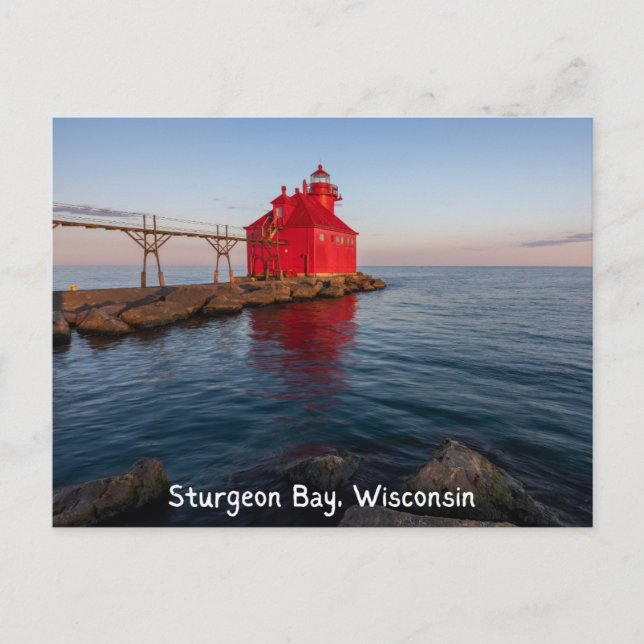 Sturgeon Bay Lighthouse Wisconsin Postcard (Front)
