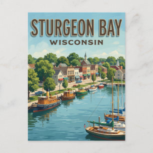 Sturgeon Bay waterfront Wisconsin Postcard