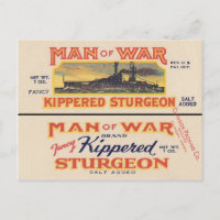 Sturgeon Can Label Postcard