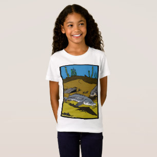 STURGEON COLORING PAGE & SCUTES - girls t-shirt