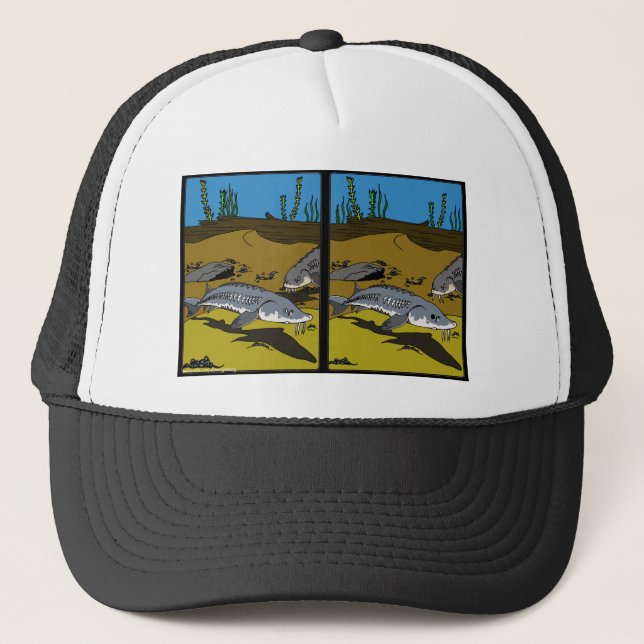 STURGEON COLORING PAGE & SCUTES - hat/cap Trucker Hat (Front)