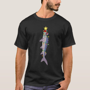 Sturgeon Fish Lighting Xmas Tree Matching Sturgeon T-Shirt