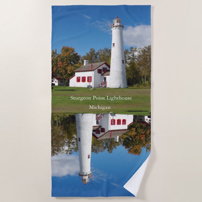 Sturgeon Point Lighthouse beach towel (Front)