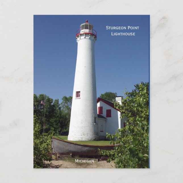 Sturgeon Point Lighthouse post card tall (Front)
