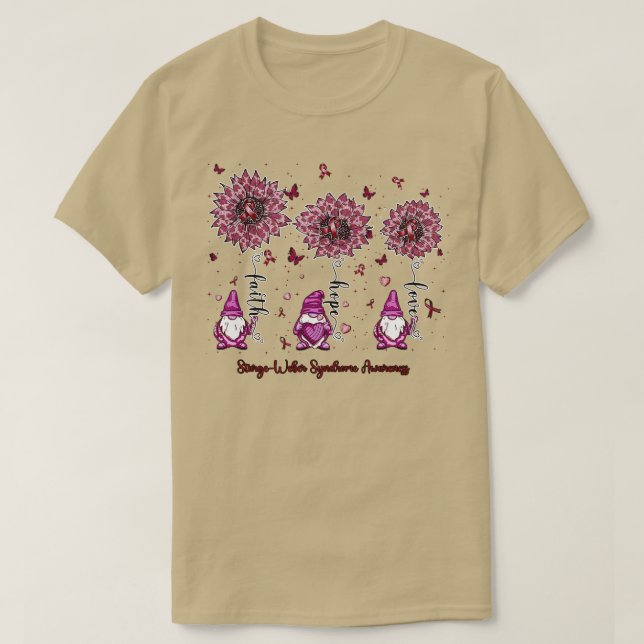 SturgeWeber Syndrome Awareness gnome faith hope su T-Shirt (Design Front)