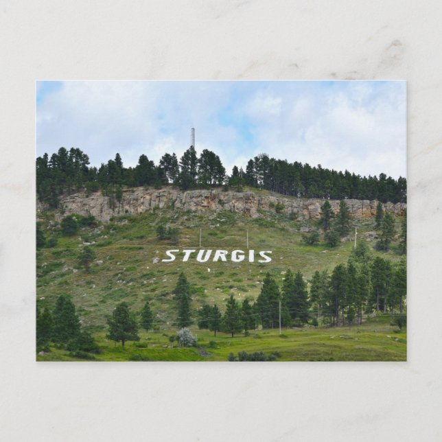 Sturgis Hillside Sign, South Dakota Postcard (Front)