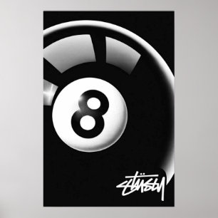 Stüssy Magic 8-Ball – Streetwear Icon" 🎱🖤 Poster