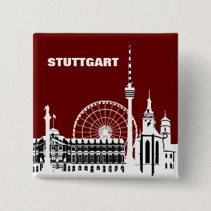 Stuttgart City Skyline - Button / Plug / Pin
