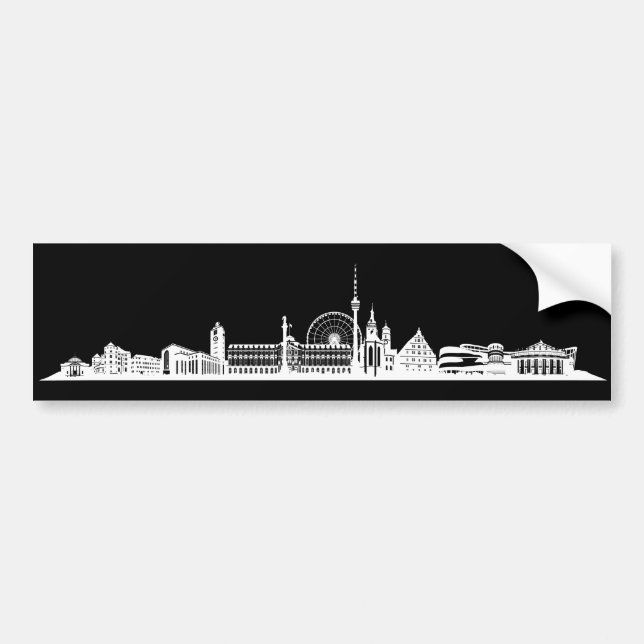 Stuttgart City Skyline - Car Sticker / Sticker (Front)