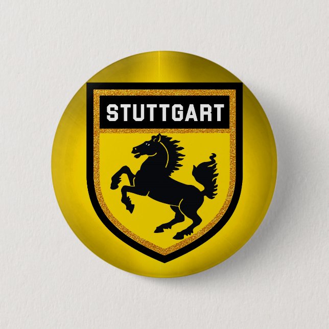 Stuttgart Flag 6 Cm Round Badge (Front)