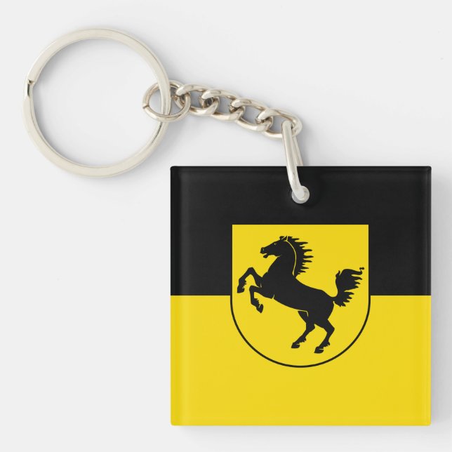 Stuttgart flag city germany symbol emblem horse key ring (Front)