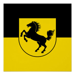Stuttgart flag city germany symbol emblem horse poster