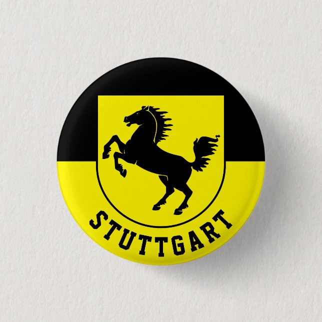 Stuttgart Flag (Germany) 3 Cm Round Badge (Front)